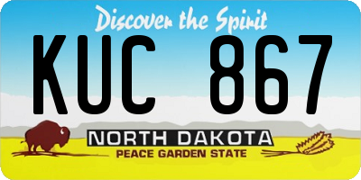 ND license plate KUC867