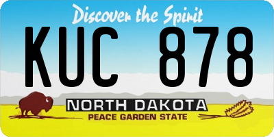 ND license plate KUC878