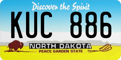 ND license plate KUC886