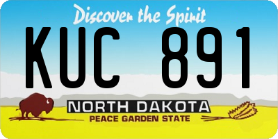 ND license plate KUC891