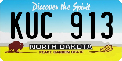 ND license plate KUC913