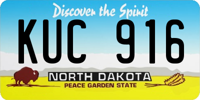 ND license plate KUC916