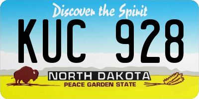 ND license plate KUC928