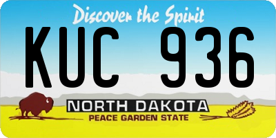 ND license plate KUC936