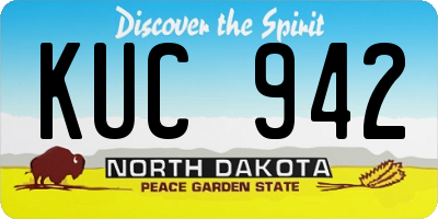 ND license plate KUC942