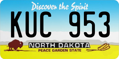 ND license plate KUC953