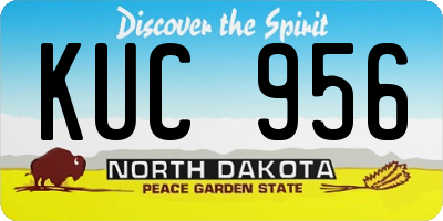 ND license plate KUC956