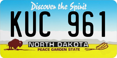 ND license plate KUC961