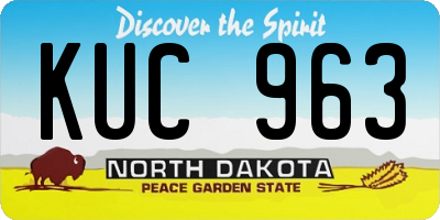 ND license plate KUC963