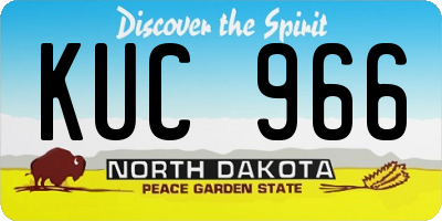 ND license plate KUC966