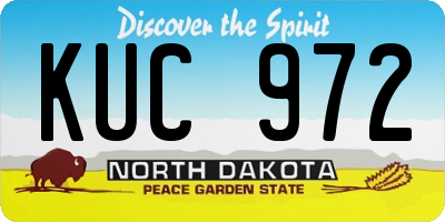 ND license plate KUC972