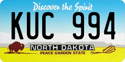ND license plate KUC994