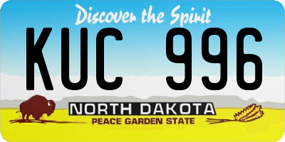ND license plate KUC996
