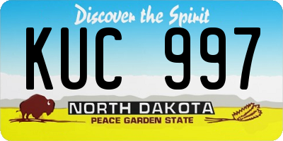 ND license plate KUC997