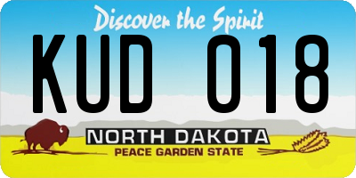 ND license plate KUD018