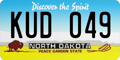 ND license plate KUD049