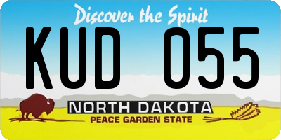 ND license plate KUD055