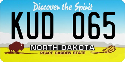 ND license plate KUD065
