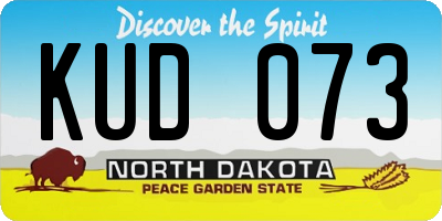 ND license plate KUD073