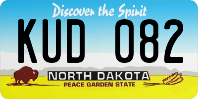 ND license plate KUD082