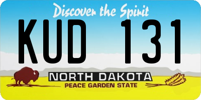 ND license plate KUD131