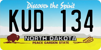 ND license plate KUD134