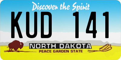 ND license plate KUD141