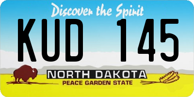 ND license plate KUD145