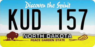 ND license plate KUD157