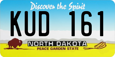 ND license plate KUD161