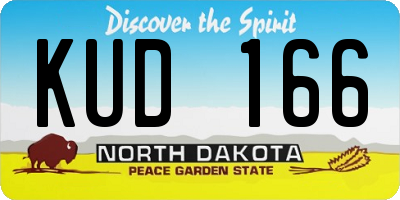 ND license plate KUD166