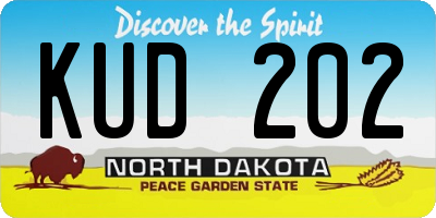 ND license plate KUD202