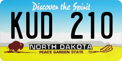 ND license plate KUD210