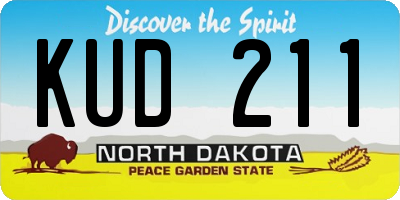 ND license plate KUD211