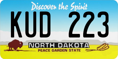 ND license plate KUD223