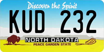 ND license plate KUD232