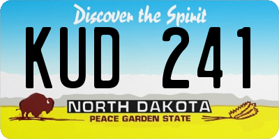 ND license plate KUD241