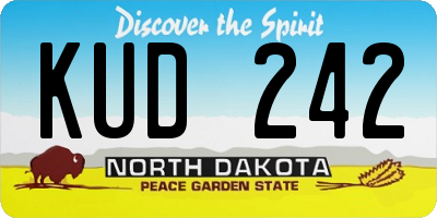 ND license plate KUD242