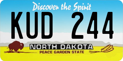 ND license plate KUD244