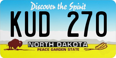 ND license plate KUD270