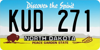 ND license plate KUD271