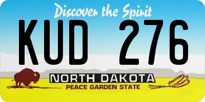 ND license plate KUD276