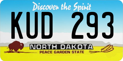 ND license plate KUD293