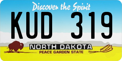 ND license plate KUD319