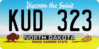 ND license plate KUD323