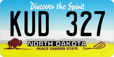 ND license plate KUD327