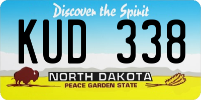 ND license plate KUD338