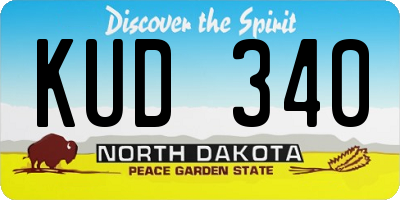 ND license plate KUD340