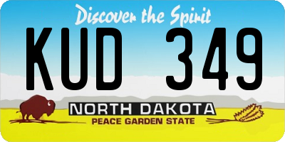 ND license plate KUD349