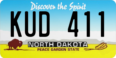 ND license plate KUD411